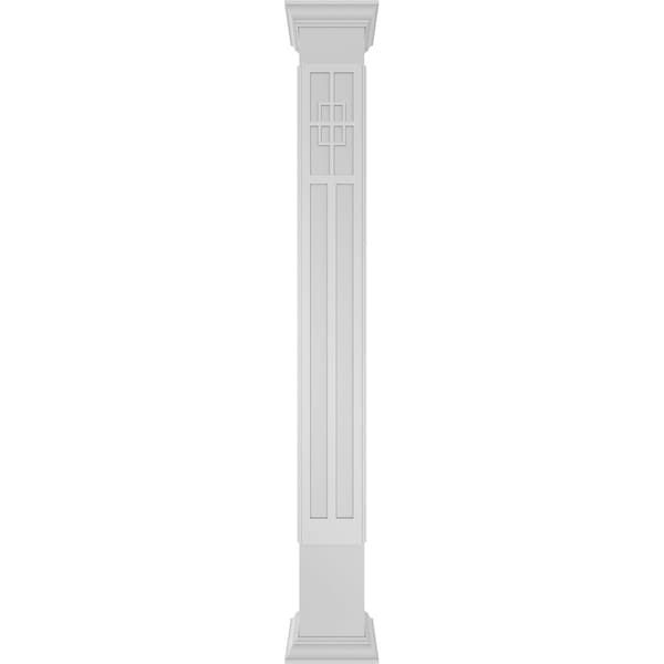 Craftsman Classic Square Non-Tapered San Antonio Mission Style Fretwork Column